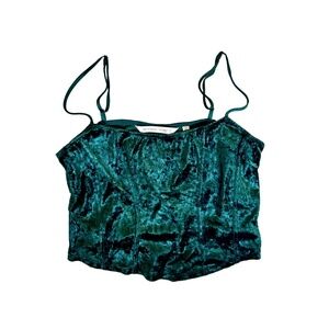 Emerald Green Crushed Velvet Cropped Camisole